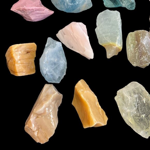 Art Glass Cullet Glowing Manganese Uranium Glass Bulk Assortment 3 LBS #5GA5 - Picture 6 of 10